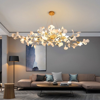 Đèn chùm nghệ thuật lá Ginko trang trí DKAA 045
